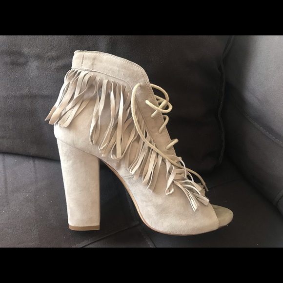 Grey suede Italian high-heel sandals 8,5 - Picture 1 of 2